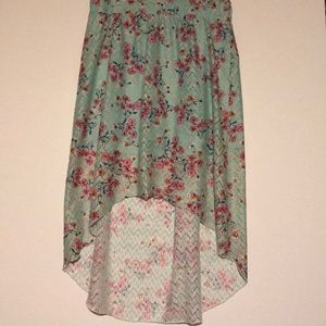 NoBo Floral Lace Skirt High Low Boho